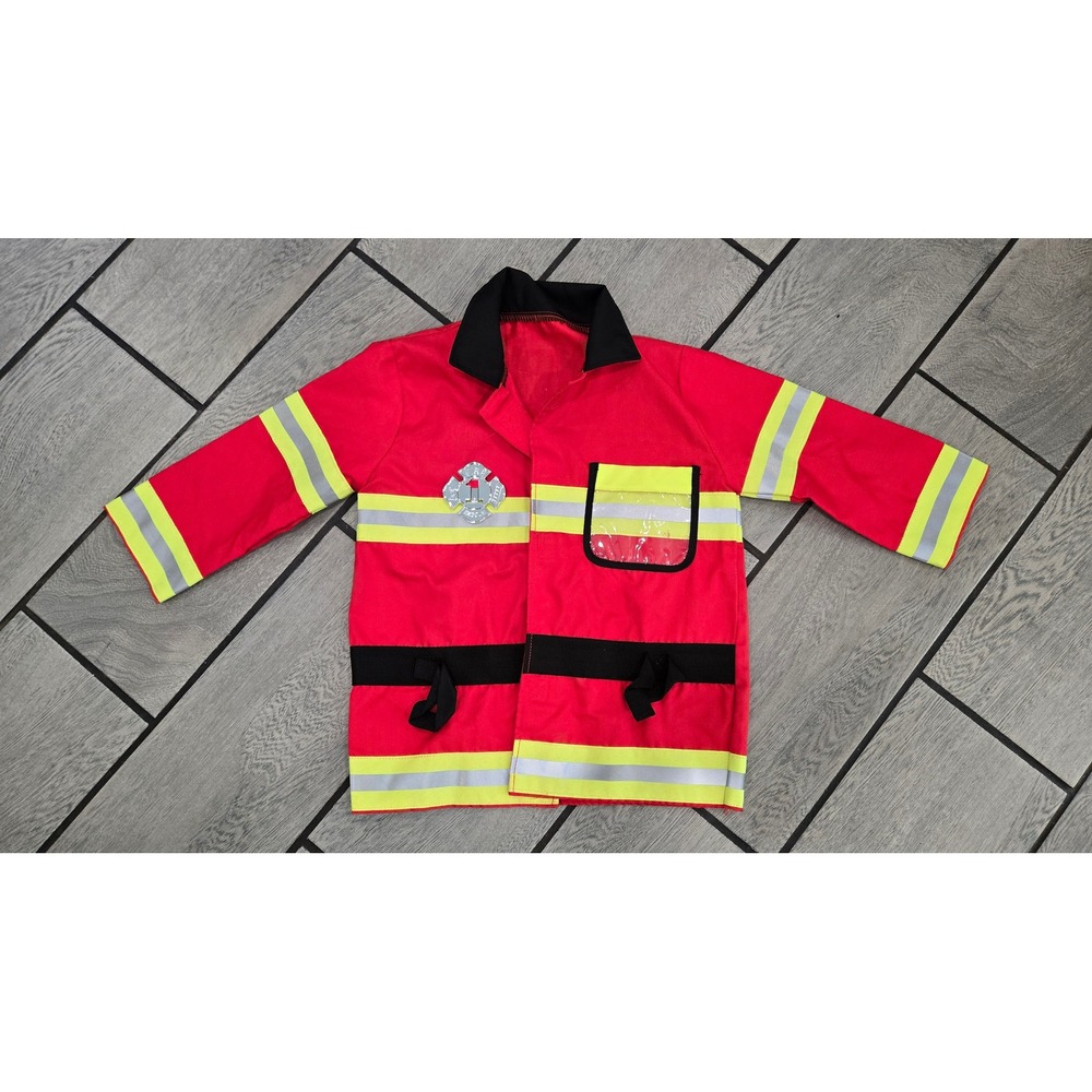 Melissa & Doug Fire Chief Role Play Costume Jacket Red Kids Ages 3-6 4834